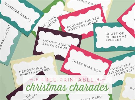 printable christmas charades  printables