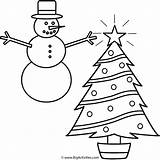 Christmas Snowman Coloring Tree Printable Pages Print Merry Comments sketch template