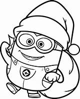 Minion Coloring Pages Color Christmas sketch template