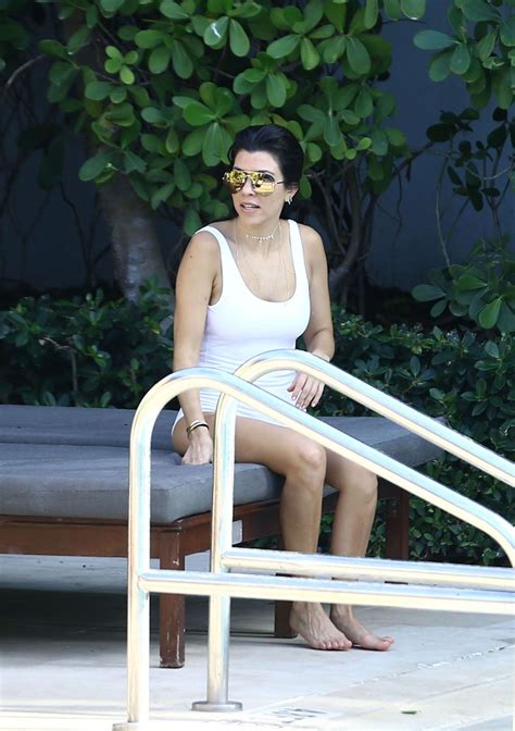 Kourtney Kardashian In White Swimsuit 2016 54 Gotceleb