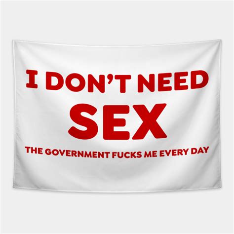 i don t need sex the government fucks me everyday the government