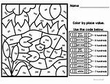 Value Place Coloring Sheets Math Color Code Pond Theme Teacherspayteachers Fun Activities First Teachers Preview Year sketch template