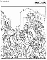 Avengers Coloring Pages Legion Printable Man Print Color Iron Book sketch template