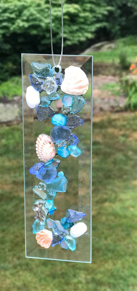 6x2 Beach Glass Sun Catcher Beach Glass Suncatcher Beach Ornament