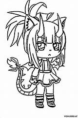 Gacha Coloring Life Pages Girl Club Dragon Horns Print Wonder Pair Tail Popular Unique Collection sketch template