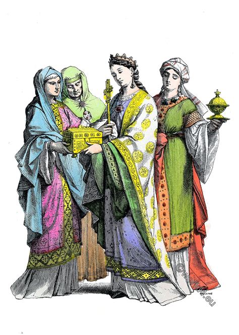 noble franconian women medieval clothing  century