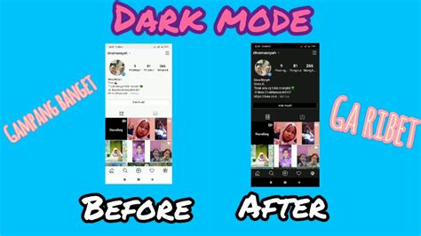 tutorial  mengubah tema instagram menjadi hitamsimpel youtube