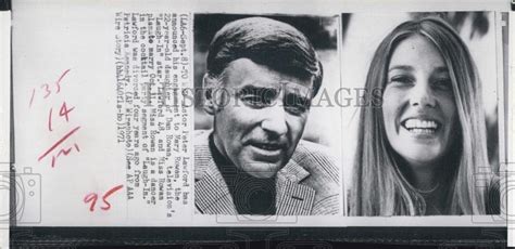 vintage   press photo actor peter lawford fiance mary rowan engagement announcement