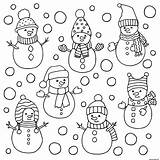 Neige Bonhomme Snowmen Plusieurs Differents 30seconds Scarf Imprimé sketch template