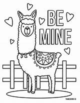 Coloring Mine Valentines Llamas Makeitgrateful sketch template