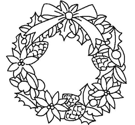 christmas wreaths flowers coloring pages learny kids