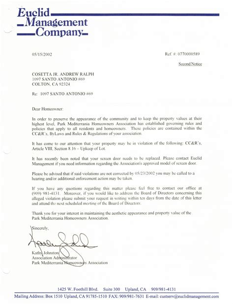 letter  approval hoa certify letter