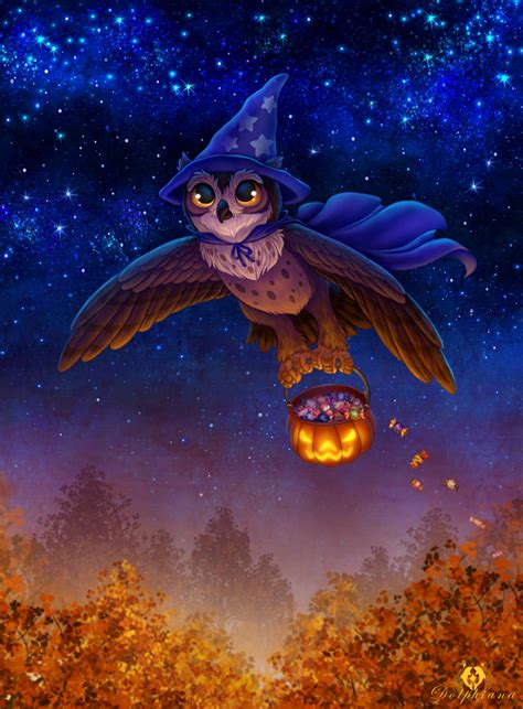halloween owl  dolphydolphiana  deviantart