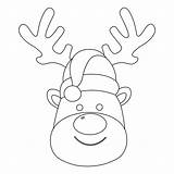 Reindeer Faces Printablee sketch template