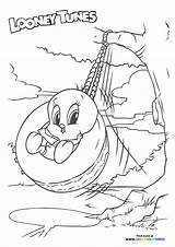 Tweety Swinging Looney Tunes sketch template