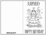 Template Birthday Cards Printable Card Print Folding Coloring Color Happy Templates Kids Fold Pages Photoshop Paper Garfield Birth Printablee Half sketch template