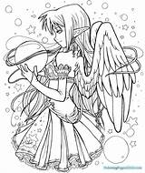Devil Coloring Pages Angel Getcolorings Printable Anim Color sketch template