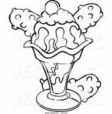 Ice Cream Coloring Sundae Cartoon Pages Vector Printable Cone Drawing Outlined Getdrawings Getcolorings Color Illustrations Leishman Ron sketch template