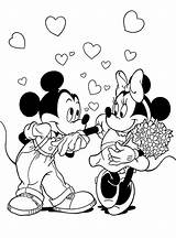 Mickey Minnie Mouse Coloring Pages Drawing Disney Print Kissing Easy Hand Printable Cartoon Minnies 42bd Color Simple Valentines Dog Step sketch template