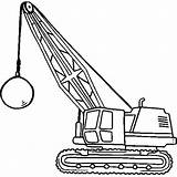 Coloring Ball Wrecking Construction Pages Vehicles Crane Drawing Equipment Printable Heavy Tractor Vehicle Kids Color Sheets Preschool Getdrawings Getcolorings Book sketch template