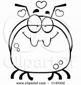Pudgy Infatuated Ant Clipart Cartoon Thoman Cory Outlined Coloring Vector sketch template