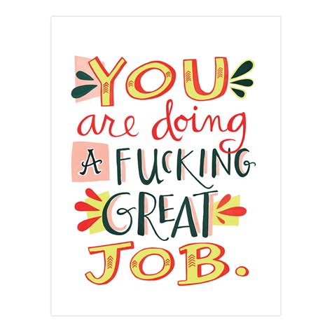 Fucking Great Job Sticker Motivational T For Friends Em And Friends