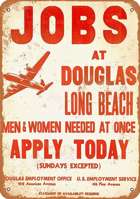 jobs  douglas aircraft long beach california vintage etsy