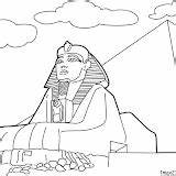 Sphinx Coloring Pyramid sketch template