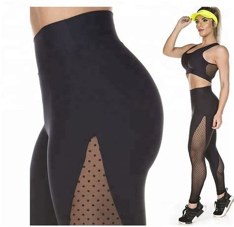 Wholesale Fashion Custom Dots Mesh Fitness Women Sexy Yoga Pants Buy