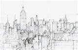 Skyline Sketches Cityscape Nyc sketch template