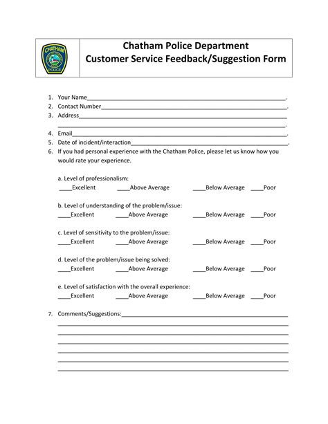 sample customer satisfaction forms   word excel gambaran