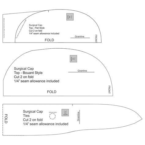 surgical cap sewing pattern kadieeshaal