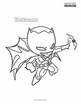 Batman Coloring Cute Superhero Super Fun sketch template