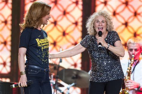 photo flash beautiful cast join carole king on stage at