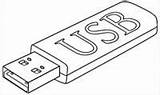 Usb Stick Outline Clipart Memory Computer Clip Ubs Pen Sticks Clipground Flash Formats Available Freeclipartnow sketch template