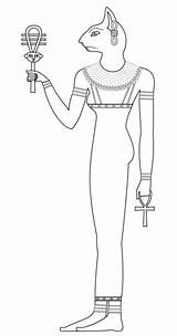 Bastet Egyptian Coloring Egypt Pages Egypte Goddess Ancient Mythology Supercoloring Drawing Drawings Colouring Printable Godin Egyptische Kunst Voor Cat Categories sketch template