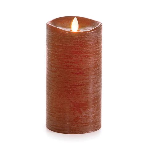 luminara flameless scented candle rustic brown    inches