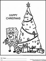Spongebob Christmas Coloring Pages Tree Ginormasource Printable Kids Cards Printables sketch template