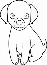 Puppy Line Clip Colorable Dog Cute Sweetclipart sketch template
