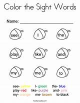 Sight Words Word Coloring Worksheets Color Kindergarten Pages Kids Red Noodle Motor Twisty Fun Tracing Winter Twistynoodle Blue Acorn Hats sketch template