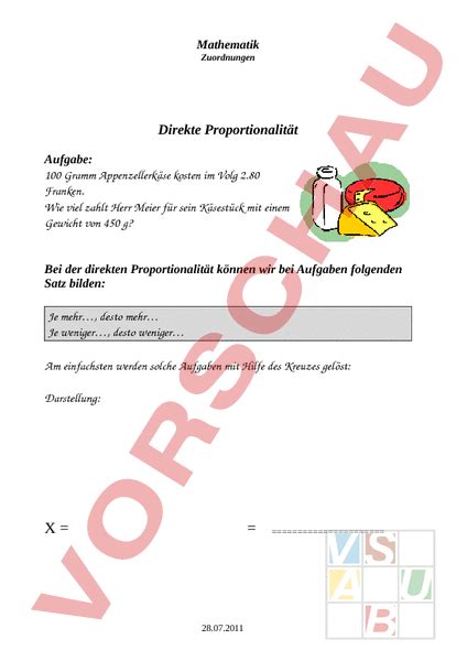 arbeitsblatt theorie direkte proportionalitaet