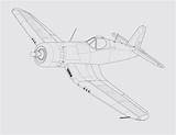 Corsair F4u Vought sketch template