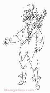 Meliodas Sins Deadly Nanatsu Taizai Draw Desenhar Baixar Escanor Lineart Corpo Inteiro Zeldris Goku Melodias Lapiz Angry Mangajam Diane sketch template