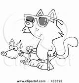 Blind Assistance Coloring Cat Dog Illustration Line Using Toonaday Royalty Clipart Rf sketch template