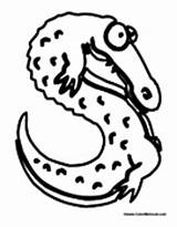 Alphabet Alligator Letter sketch template