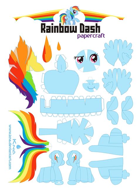 rainbow dash papercraft  kna  deviantart