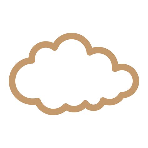 simple cloud outline illustration  brown color  design element