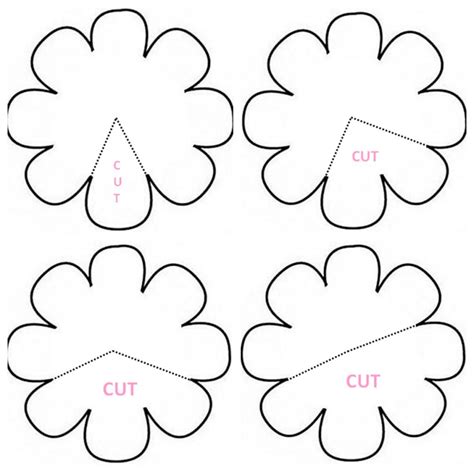 paper flower rose template pattern png xpx paper area