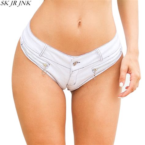 Sexy Booty Cheeky Denim Bikini Micro Mini Shorts Thong