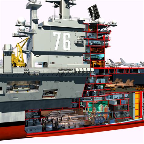 uss reagan cutaway aircraft carrier  obj